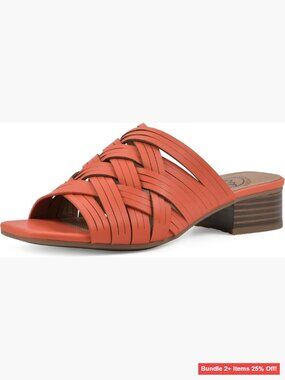 Woven Crisscross Heeled Sandals with Cushioned Footbed